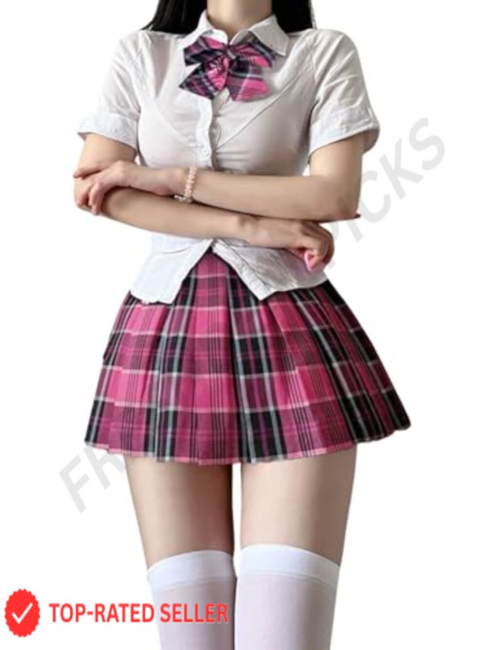 High Waisted Plaid Pleated Skirt A-line School Uniform Mini Skirt